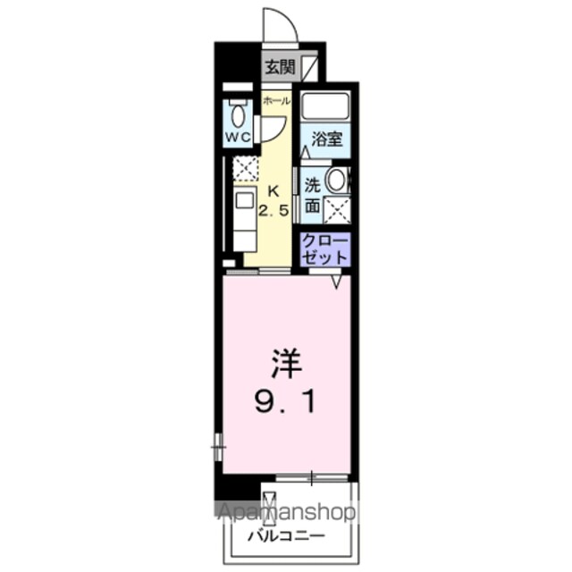 サンリットⅢ[1K/30.83m2]の間取図