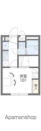 レオパレスクレスト[1K/19.87m2]の間取図