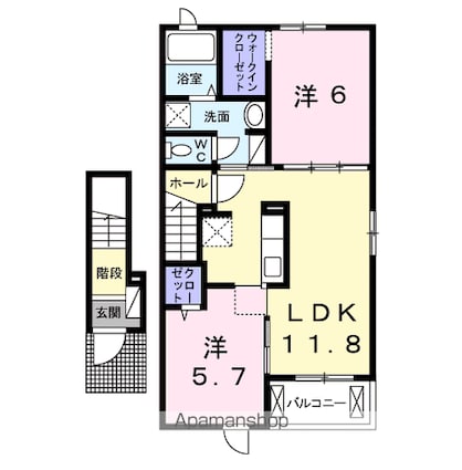 インプレス[2LDK/57.93m2]の間取図