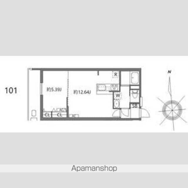ルオーレ上北沢駅前[1LDK/40.05m2]の間取図