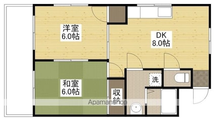 芦屋ビレッジ[2DK/41.81m2]の間取図