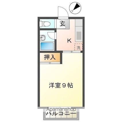 コーポ幸[1K/30.59m2]の間取図