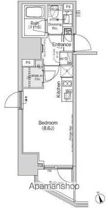 Ｂｅｌｌｅ　Ｖｕｅ新橋[1R/25.52m2]の間取図