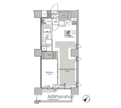 パークキューブ西ヶ原ステージ[1LDK/50.71m2]の間取図
