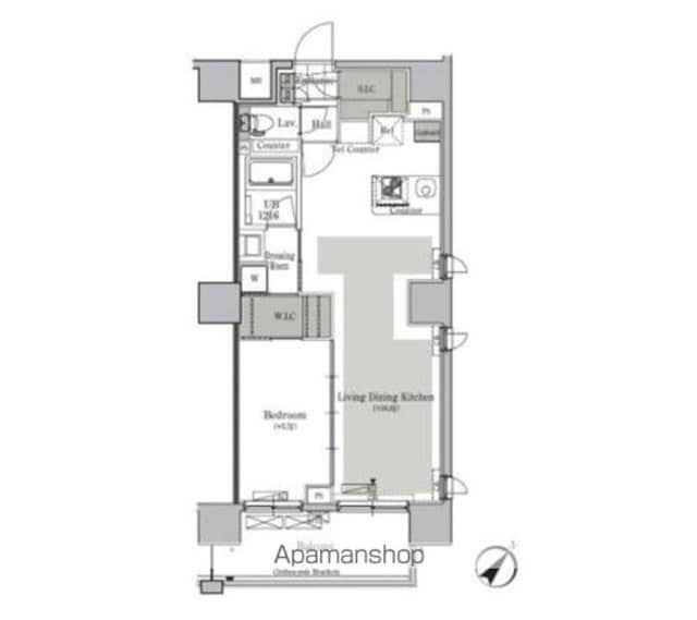 パークキューブ西ヶ原ステージ[1LDK/50.71m2]の間取図