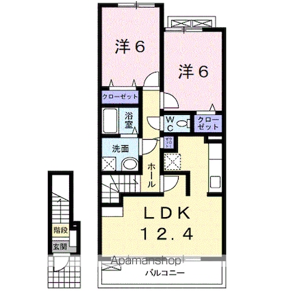 クレードル[2LDK/59.55m2]の間取図
