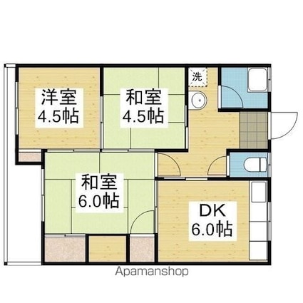 北野マンション[3DK/66.82m2]の間取図