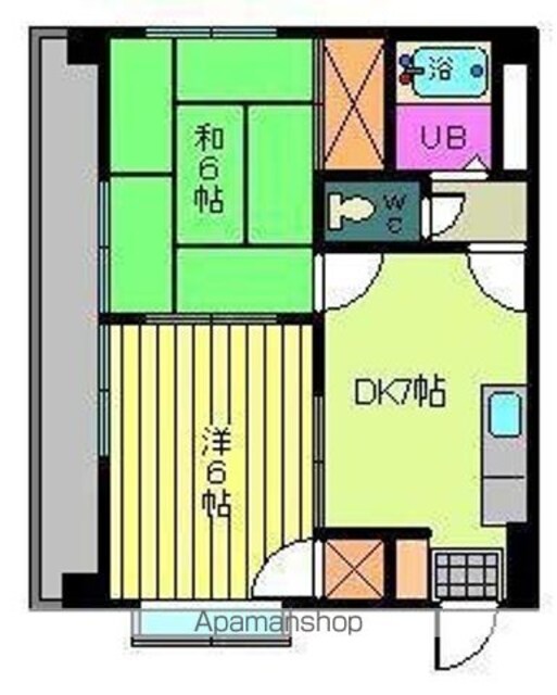 サンテラス束本[2DK/38.88m2]の間取図