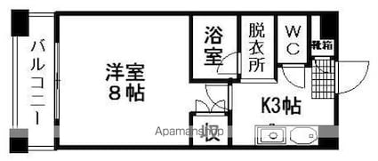 エコール久米[1K/24m2]の間取図