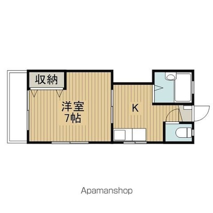 ハイムリバティ[1K/26.44m2]の間取図
