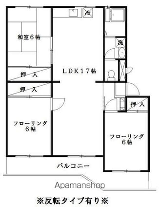 フラワーハイツ小松島[3LDK/75.3m2]の間取図