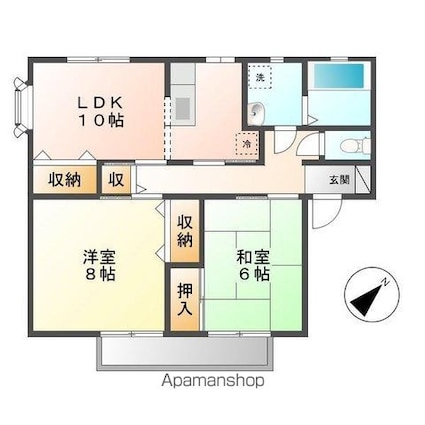 ウィンディア新涯[2LDK/60.94m2]の間取図