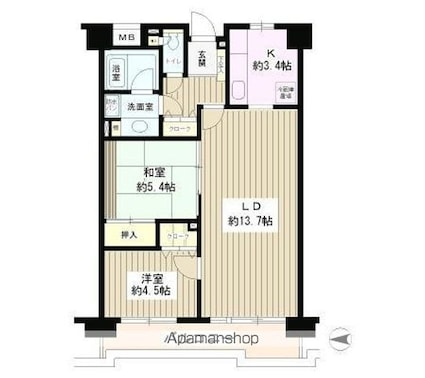 コーボック新小金井[2LDK/60.28m2]の間取図