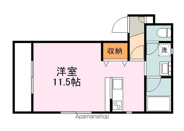 広島県福山市松浜町１丁目[1R/30.41m2]の間取図