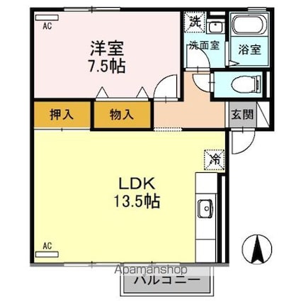 和歌山県海南市岡田[1LDK/48.79m2]の間取図