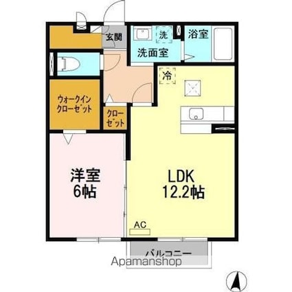 グラン　ラヴィール[1LDK/46.75m2]の間取図