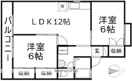 長野県長野市大字稲葉母袋[2LDK/53.4m2]の間取図