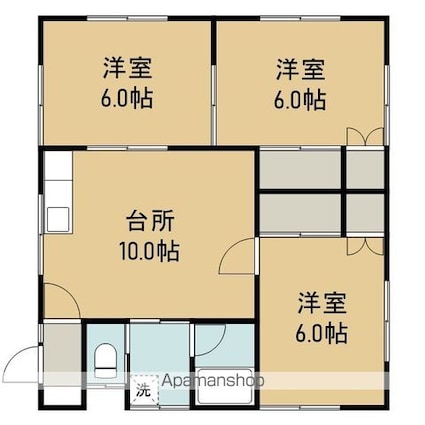 プラムハイツＣ[3LDK/59.62m2]の間取図