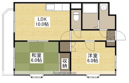 洋光マンション[2LDK/48.74m2]の間取図