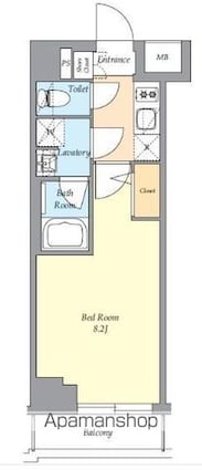 ＡＩＦＬＡＴ渋谷西原[1K/25.02m2]の間取図