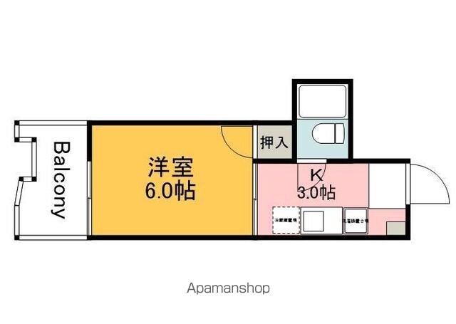 メッド白島[1K/17.81m2]の間取図