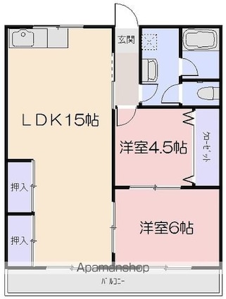第２真黒ビル[2LDK/59.62m2]の間取図