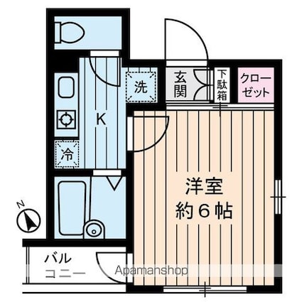 クレール・カサベルデ[1K/19.94m2]の間取図