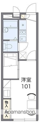 レオパレス南江戸[1K/22.35m2]の間取図