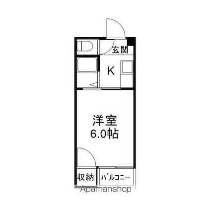 ハイツ山崎[1K/17m2]の間取図