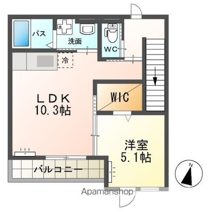 クレアーレ[1LDK/44.61m2]の間取図