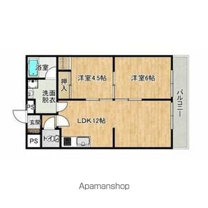 コーポ広栄[2LDK/51.3m2]の間取図