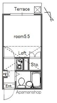 レオパレス西台[1K/15.39m2]の間取図