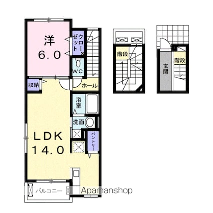 サンリット北大路[1LDK/57.64m2]の間取図