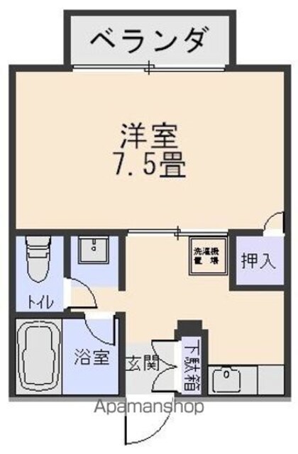 岡山県岡山市北区庭瀬[1K/24.3m2]の間取図
