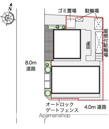 東京都練馬区石神井台７丁目[1K/20.81m2]の配置図