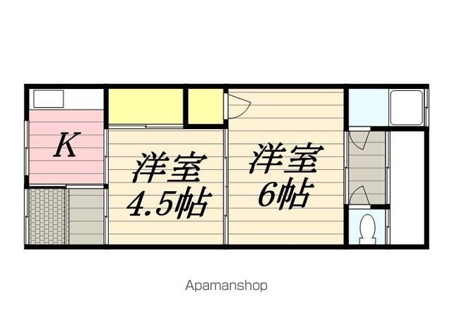 和歌山県和歌山市毛見[2K/32.5m2]の間取図