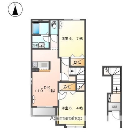 プランドール　Ａ[2LDK/58.65m2]の間取図