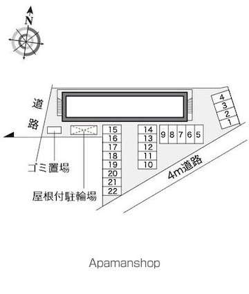 レオパレス辰野[1K/20.28m2]の配置図