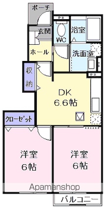 メゾン・アヴニールⅠ[2DK/44.67m2]の間取図