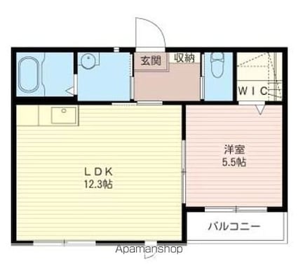 群馬県邑楽郡大泉町坂田５丁目[1LDK/41.67m2]の間取図