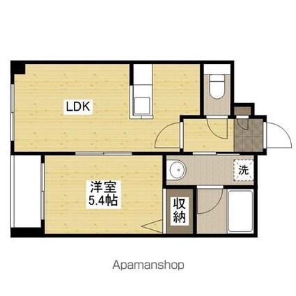 広島県広島市安佐北区亀山３丁目[1LDK/34.64m2]の間取図