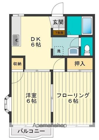 【立川市一番町のアパートの間取り】