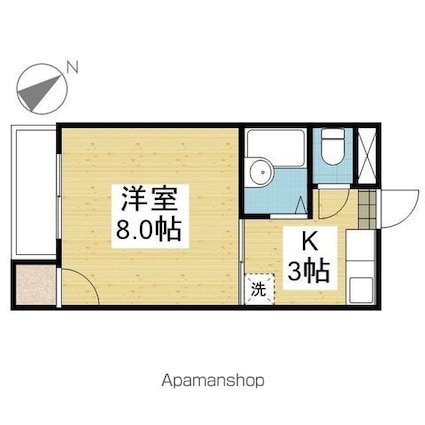 宮田ハイツ[1K/21.9m2]の間取図