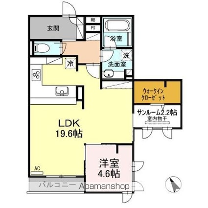 ＤーＲｅｓｉｄｅｎｃｅ御船町[1LDK/64.55m2]の間取図