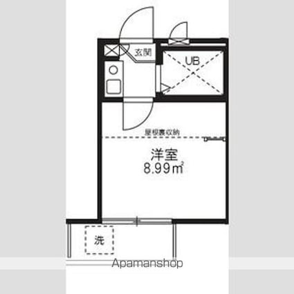 レオパレス松陰神社[1K/13.33m2]の間取図