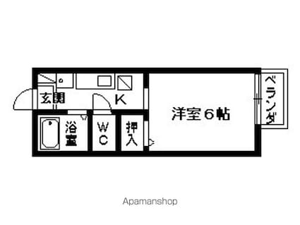 ハイム千部野[1K/20.47m2]の間取図