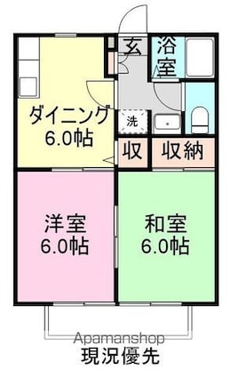 コーポＭＡＯ・１Ｋ・２ＤＫ[2DK/40.92m2]の間取図