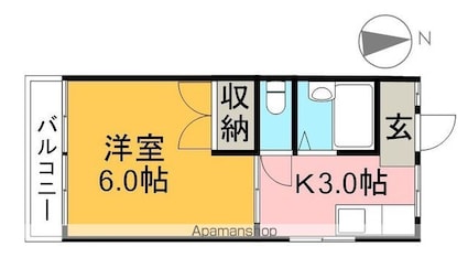 一宮ハイツ[1K/23.1m2]の間取図