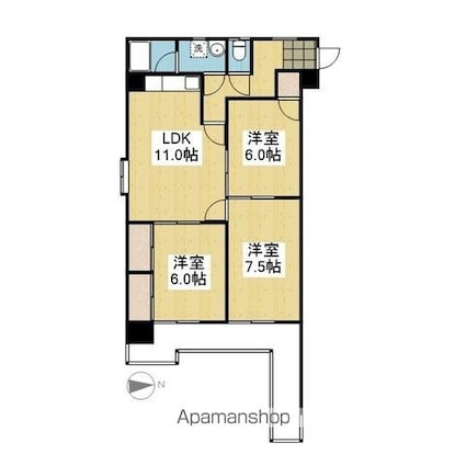 セントヒルズ久万ノ台[3LDK/66.56m2]の間取図