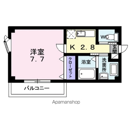 ＭａｒｕｙａｍａⅡ[1K/25.81m2]の間取図